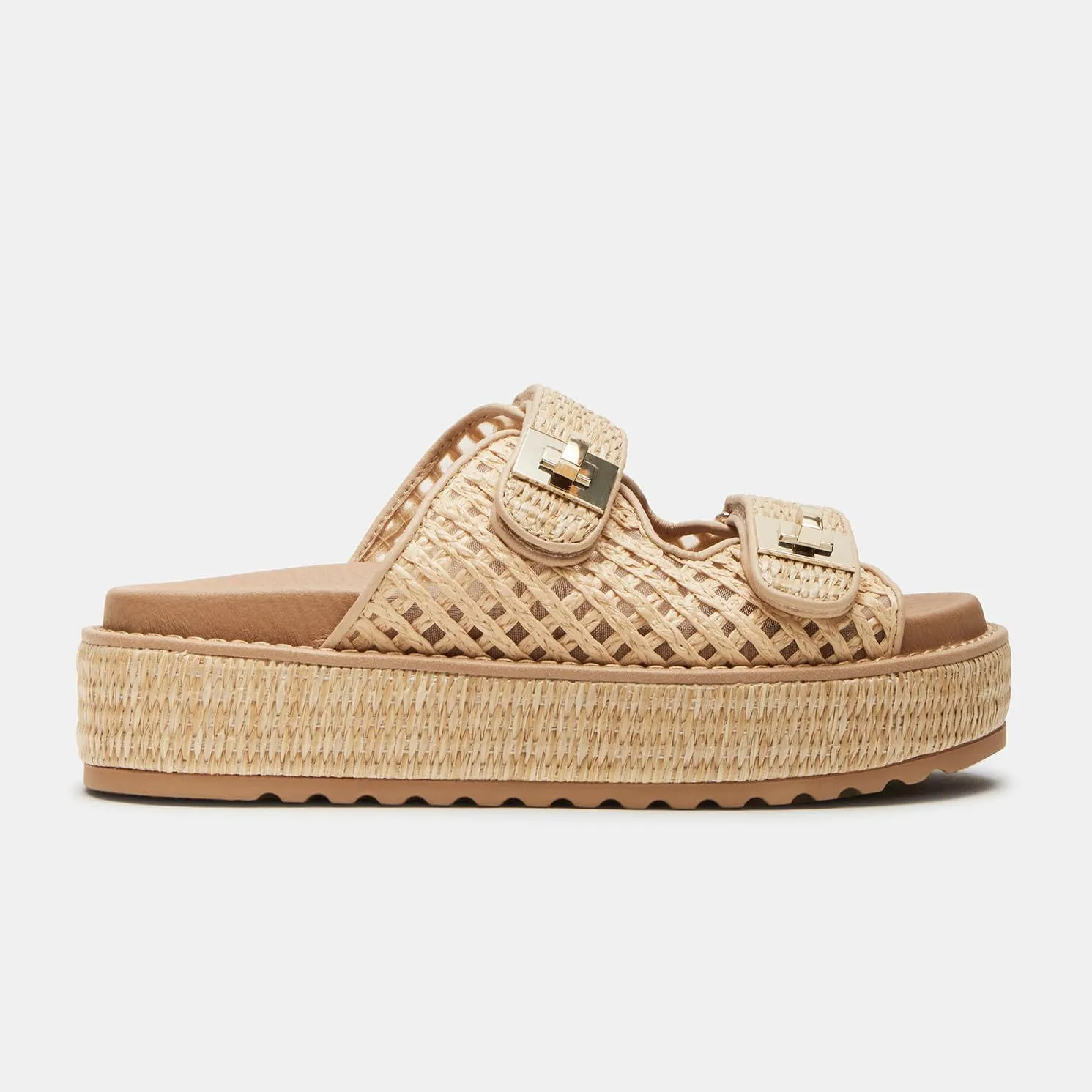 SOVANYOU Platform Sandals for Women Comfortable Summer Beach Sandal Slip on Platform Slides Double Buckle Casual Vacation Shoes