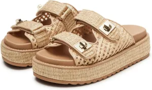 SOVANYOU Platform Sandals for Women Comfortable Summer Beach Sandal Slip on Platform Slides Double Buckle Casual Vacation Shoes