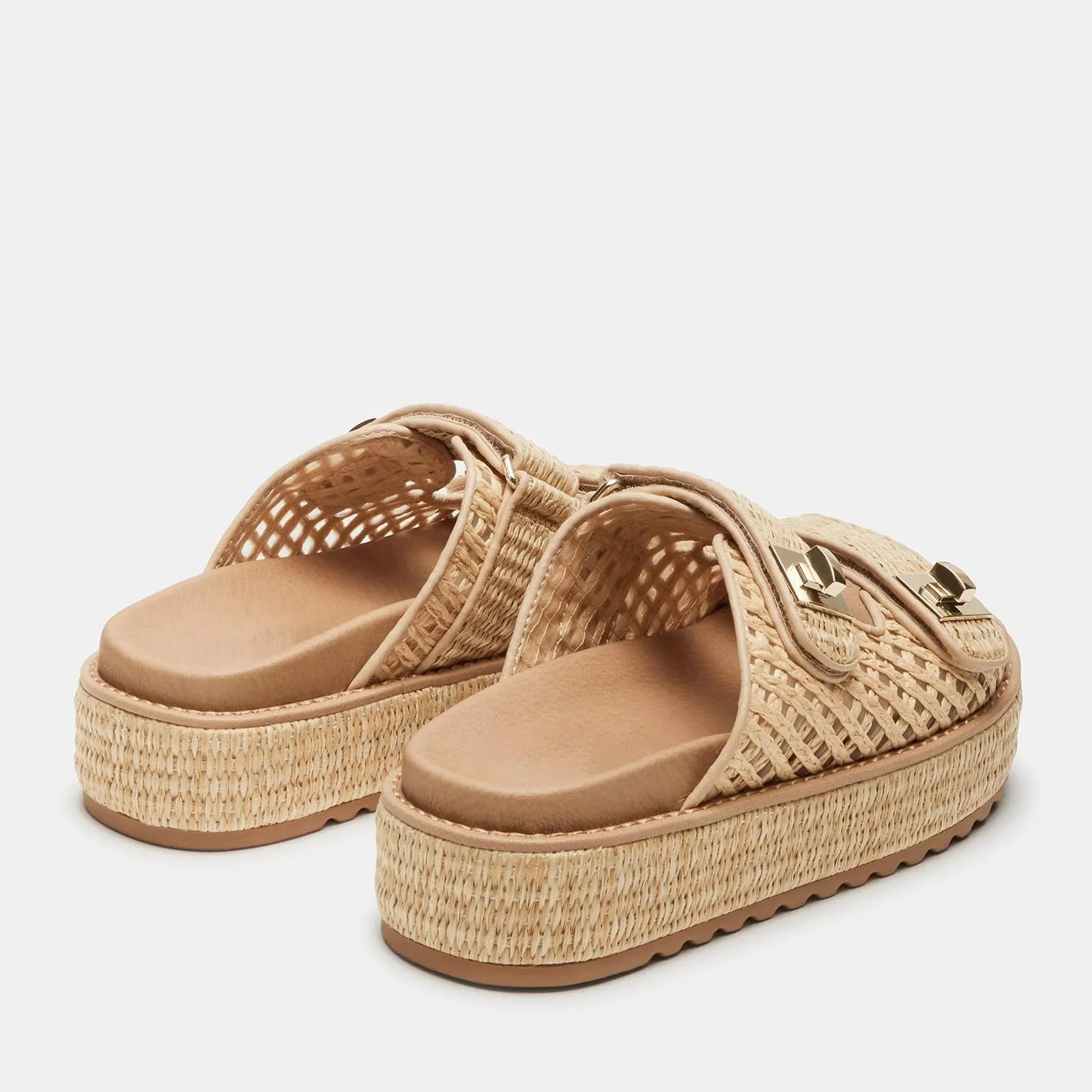 SOVANYOU Platform Sandals for Women Comfortable Summer Beach Sandal Slip on Platform Slides Double Buckle Casual Vacation Shoes
