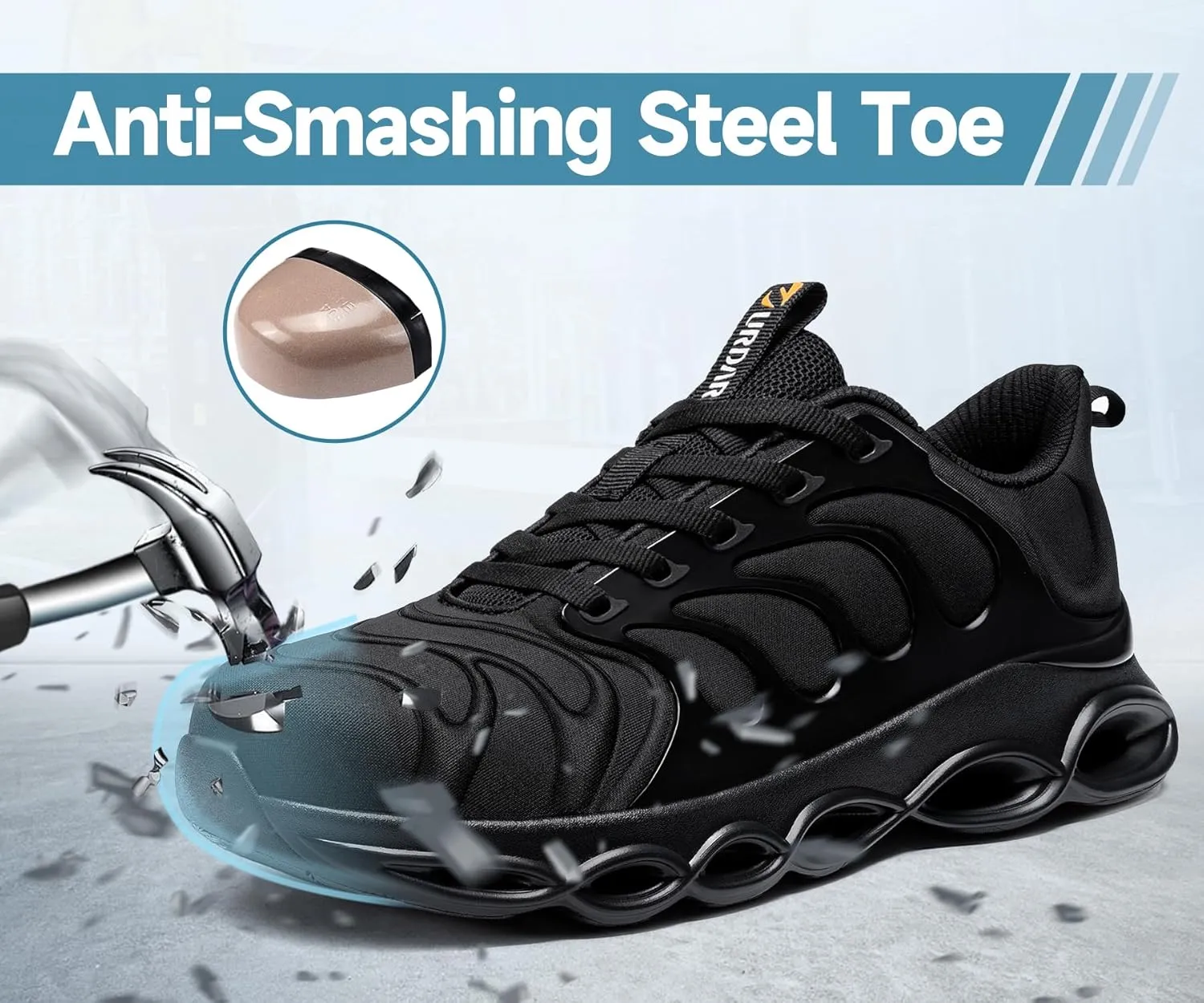 Steel Toe Shoes for Men Comfortable Safety Shoes Work Lightweight Safety Sneakers Work Footwear Breathable Steel Toe Sneakers Industrial