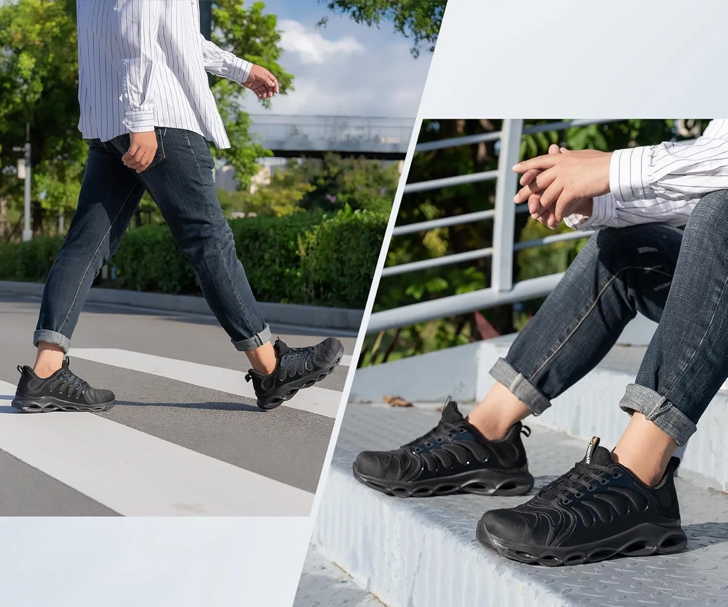 Steel Toe Shoes for Men Comfortable Safety Shoes Work Lightweight Safety Sneakers Work Footwear Breathable Steel Toe Sneakers Industrial