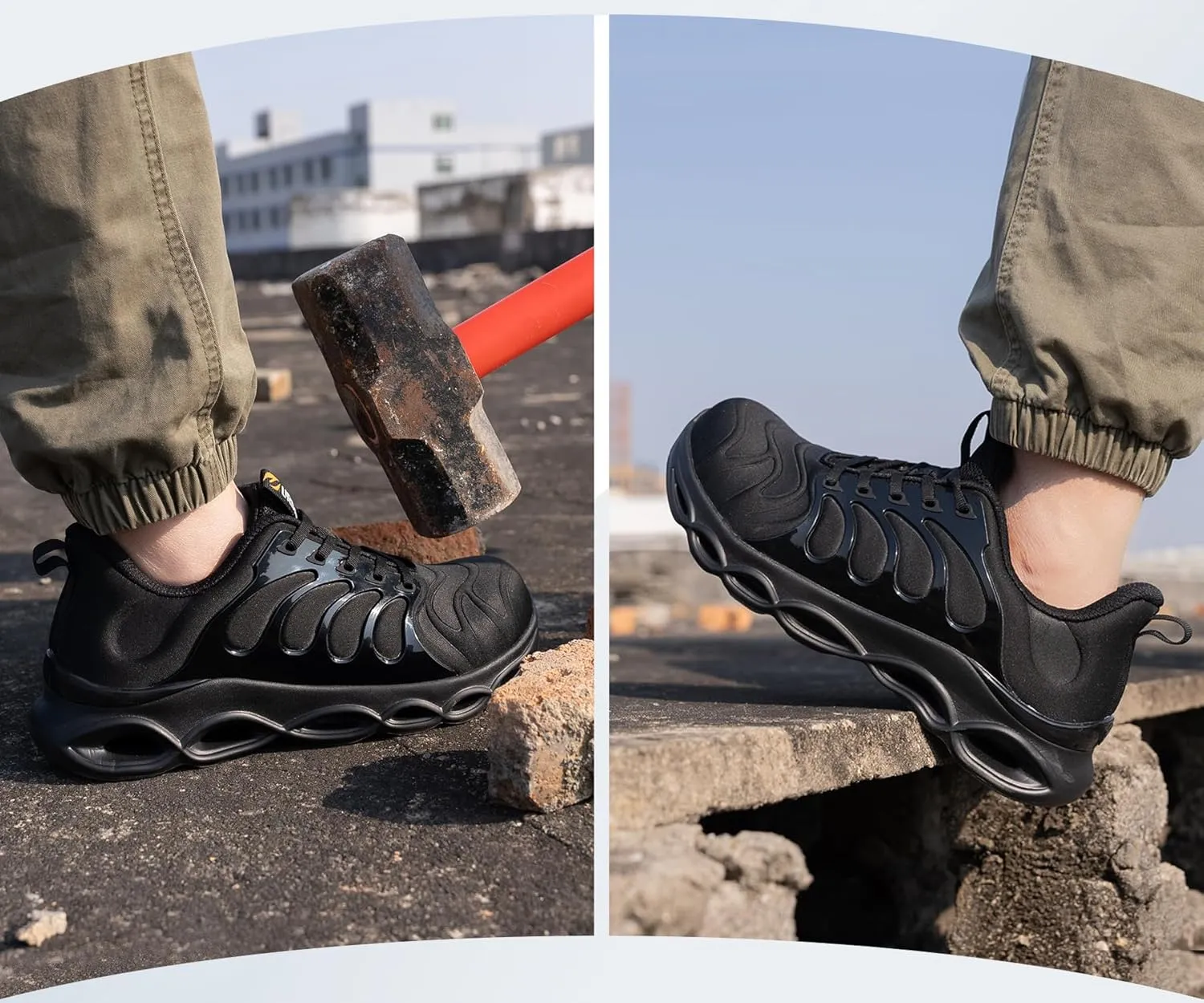Steel Toe Shoes for Men Comfortable Safety Shoes Work Lightweight Safety Sneakers Work Footwear Breathable Steel Toe Sneakers Industrial