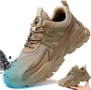 Steel Toe Shoes for Men Lightweight Work Boots for Men Comfortable Steel Toe Boots Industrial Work Shoes Breathable Safety Shoes Construction Steel Toe Sneakers Indestructible Safety Boots