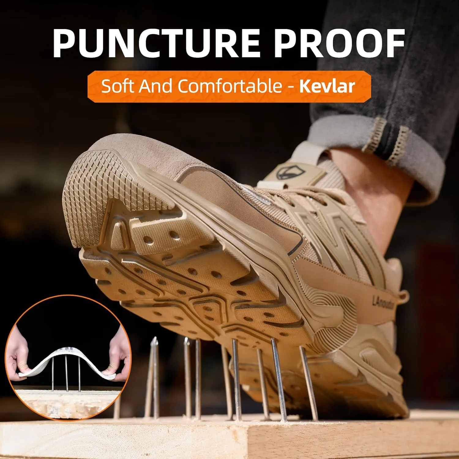 Steel Toe Shoes for Men Lightweight Work Boots for Men Comfortable Steel Toe Boots Industrial Work Shoes Breathable Safety Shoes Construction Steel Toe Sneakers Indestructible Safety Boots