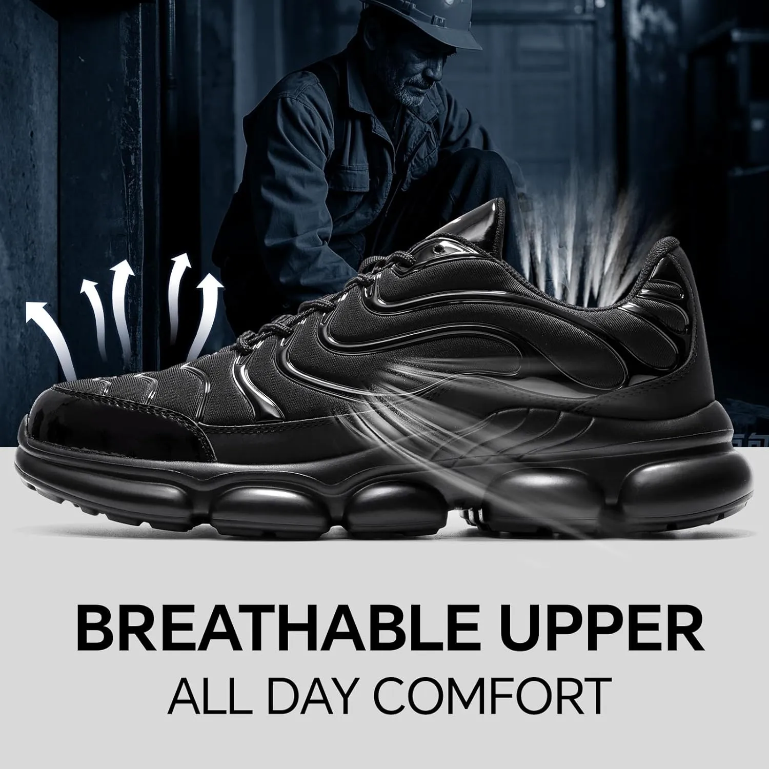 Steel Toe Shoes for Men Women Comfortable Lightweight Work Sneakers for Men Composite Toe Safety Sneakers Men's Slip Resistant Indestructable Construction Safety Shoes