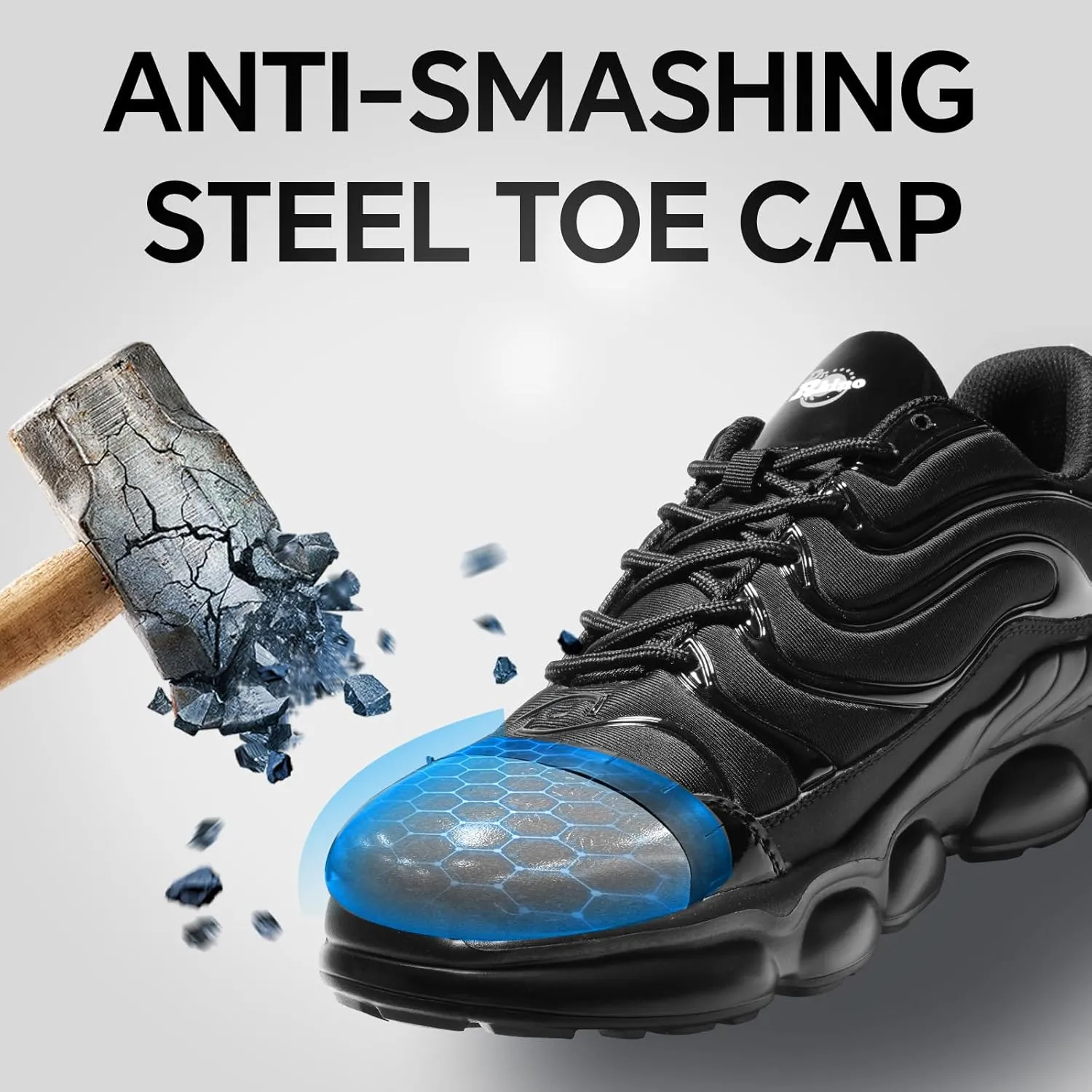 Steel Toe Shoes for Men Women Comfortable Lightweight Work Sneakers for Men Composite Toe Safety Sneakers Men's Slip Resistant Indestructable Construction Safety Shoes