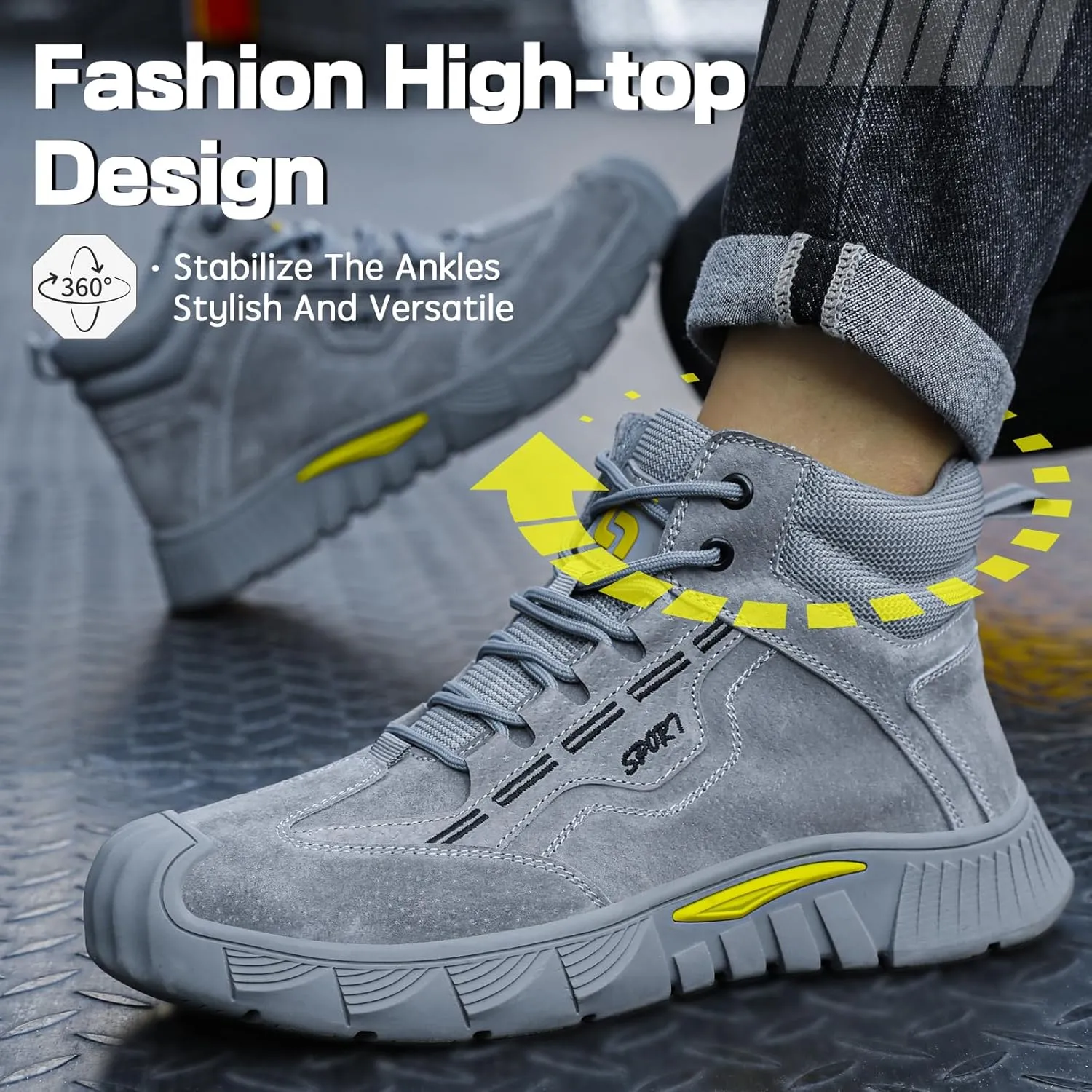 Steel Toe Shoes for Men Women Lightweight Work Shoes Mens Indestructible Safety Sneakers Puncture Proof Construction Shoe Composite Toe Sneakers