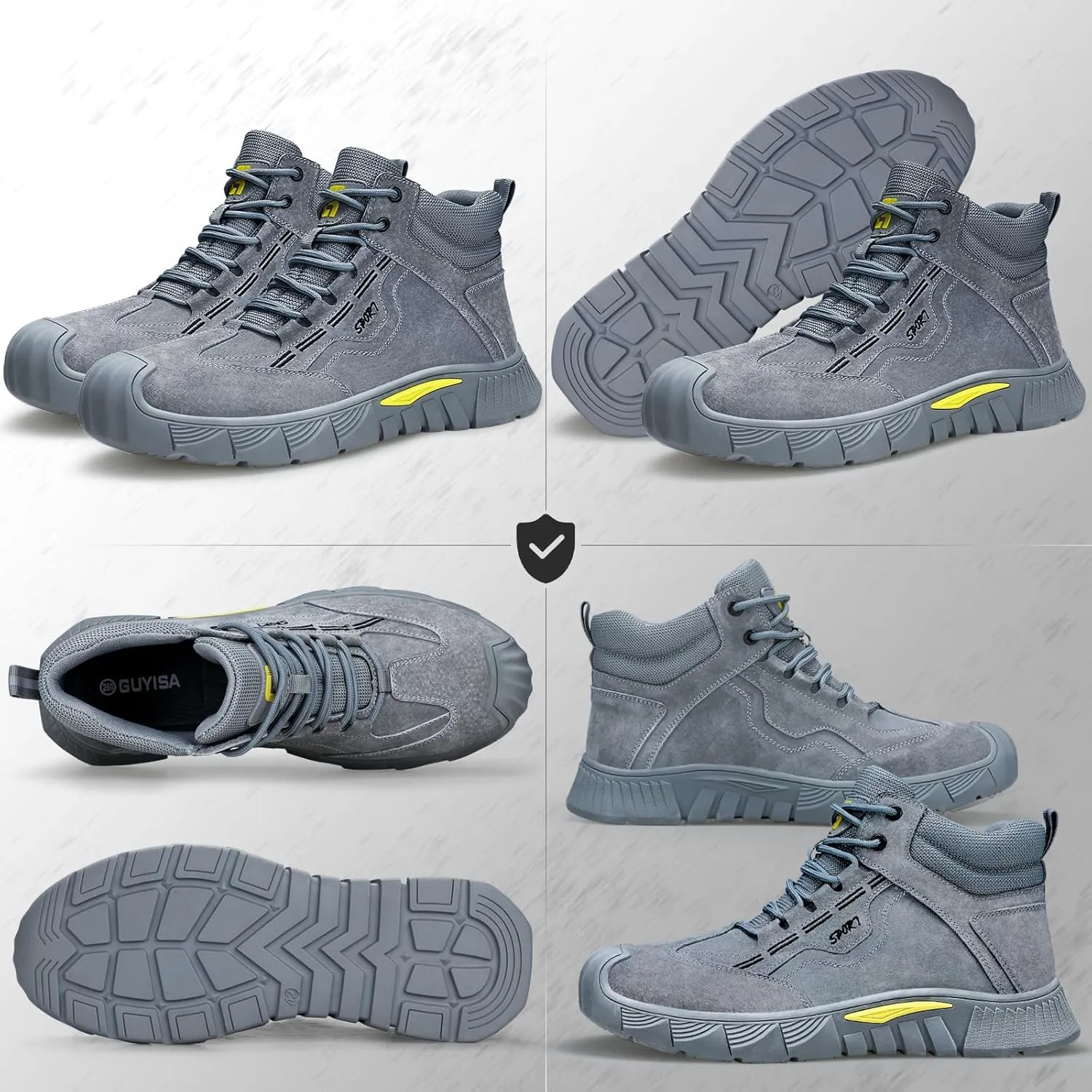 Steel Toe Shoes for Men Women Lightweight Work Shoes Mens Indestructible Safety Sneakers Puncture Proof Construction Shoe Composite Toe Sneakers