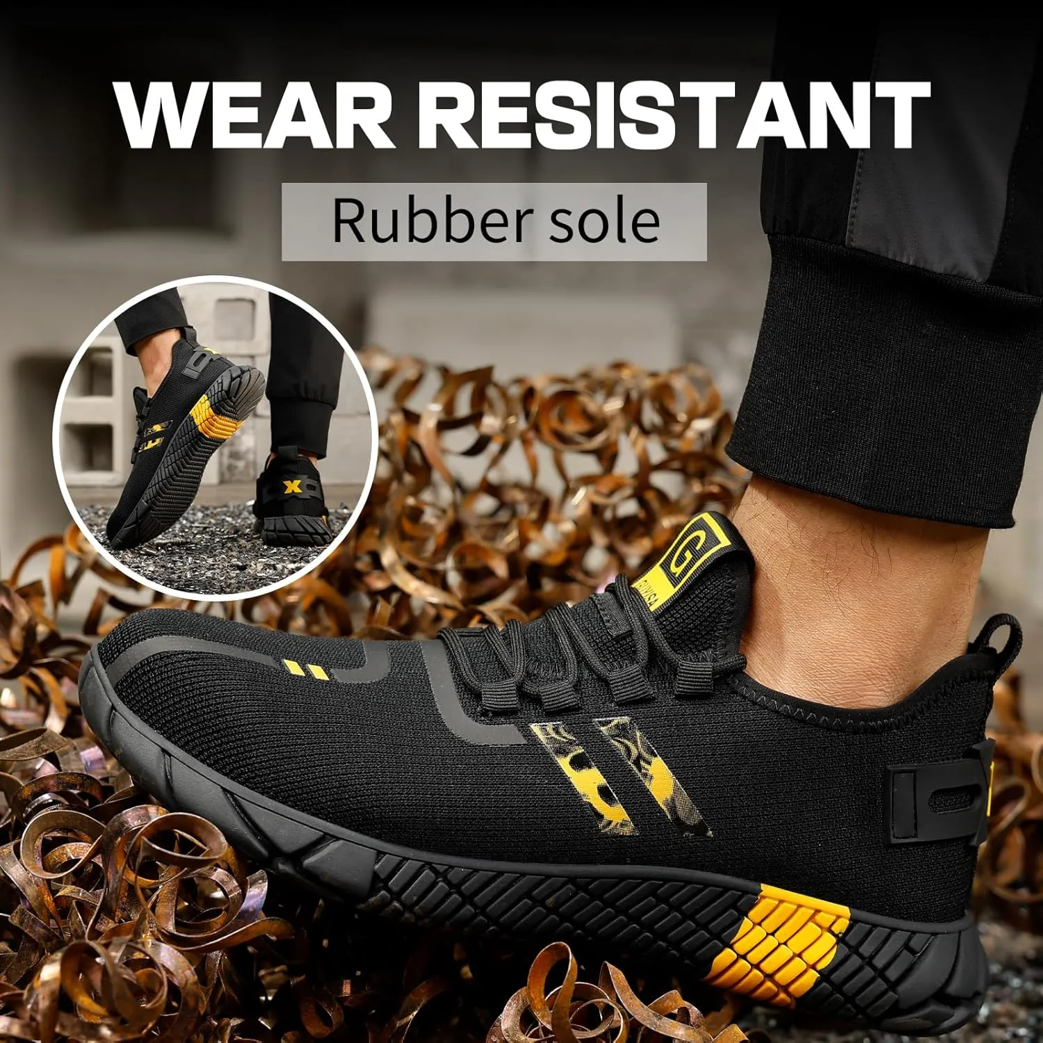 Steel Toe Shoes for Men Work Safety Shoes for Men Comfortable Puncture Proof Sneakers Steel Toe Tennis Sneakers Construction Indestructible Work Utility Footwear