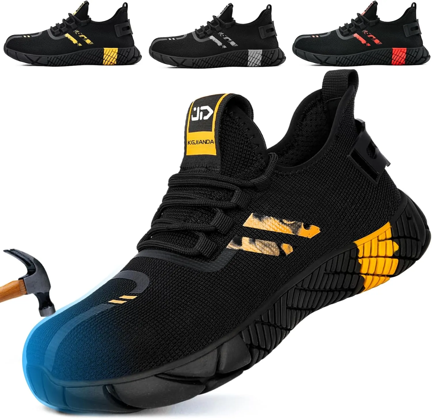 Steel Toe Shoes for Men Work Safety Shoes for Men Comfortable Puncture Proof Sneakers Steel Toe Tennis Sneakers Construction Indestructible Work Utility Footwear