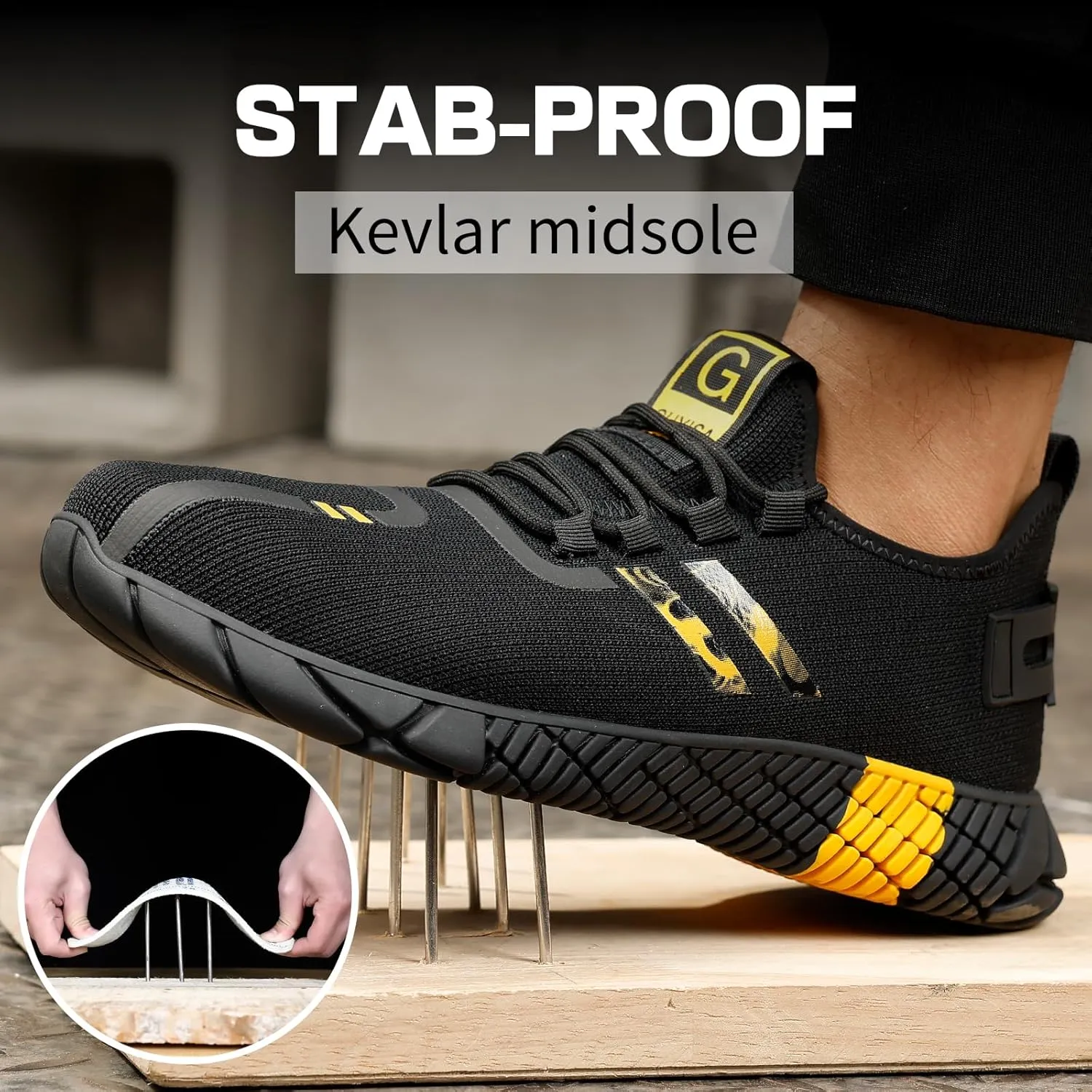 Steel Toe Shoes for Men Work Safety Shoes for Men Comfortable Puncture Proof Sneakers Steel Toe Tennis Sneakers Construction Indestructible Work Utility Footwear