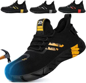 Steel Toe Shoes for Men Work Safety Shoes for Men Comfortable Puncture Proof Sneakers Steel Toe Tennis Sneakers Construction Indestructible Work Utility Footwear