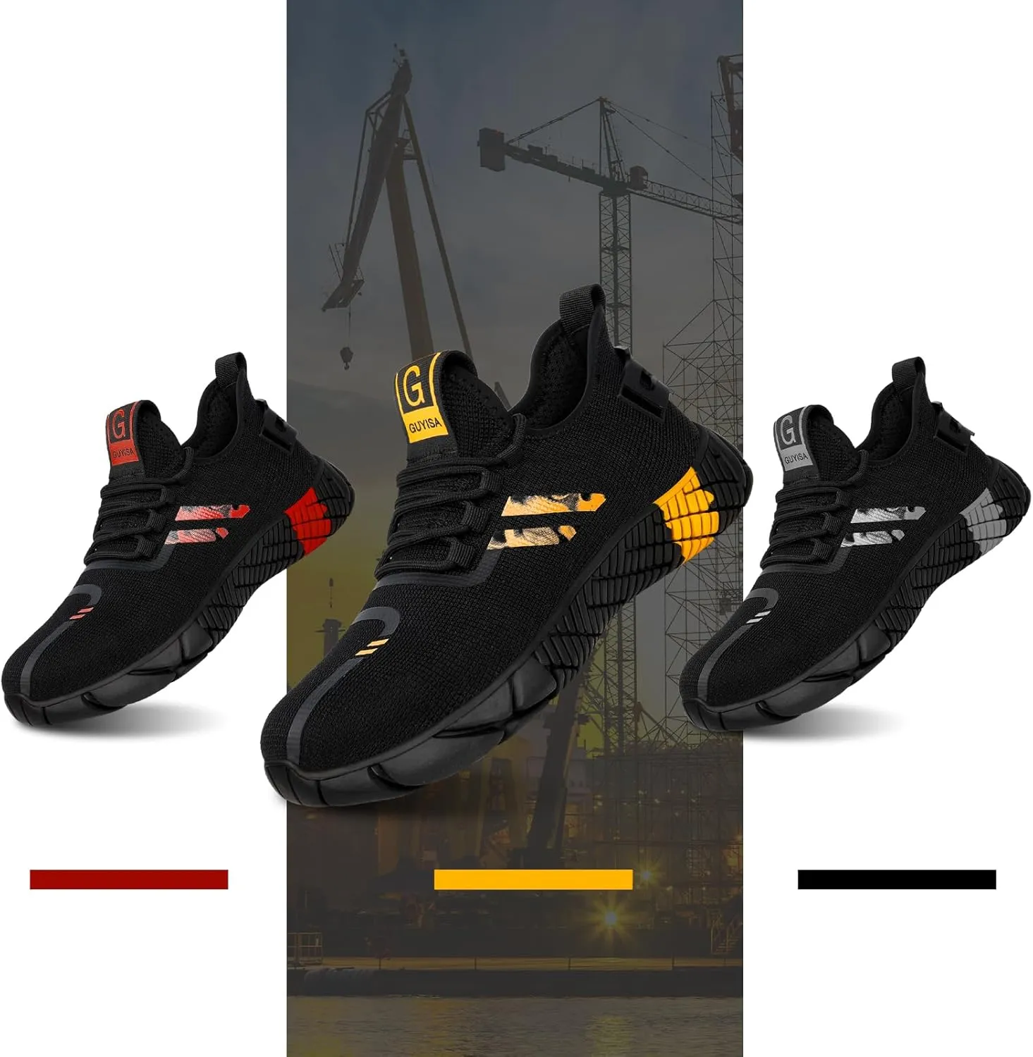Steel Toe Shoes for Men Work Safety Shoes for Men Comfortable Puncture Proof Sneakers Steel Toe Tennis Sneakers Construction Indestructible Work Utility Footwear