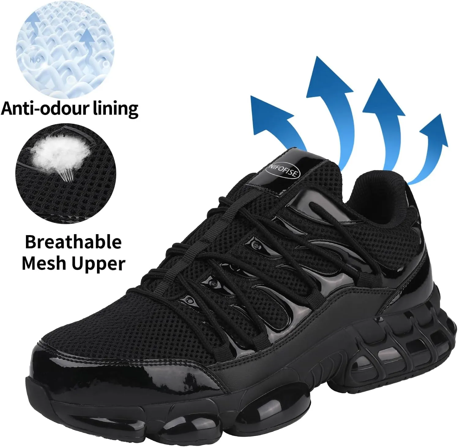 Steel Toe Work Shoes for Men Women Safety Composite Toe Sneakers Lightweight Comfortable Black Wide Utility Indestructible Industrial Construction Shoes Zapatos de seguridad para Hombres Mujer