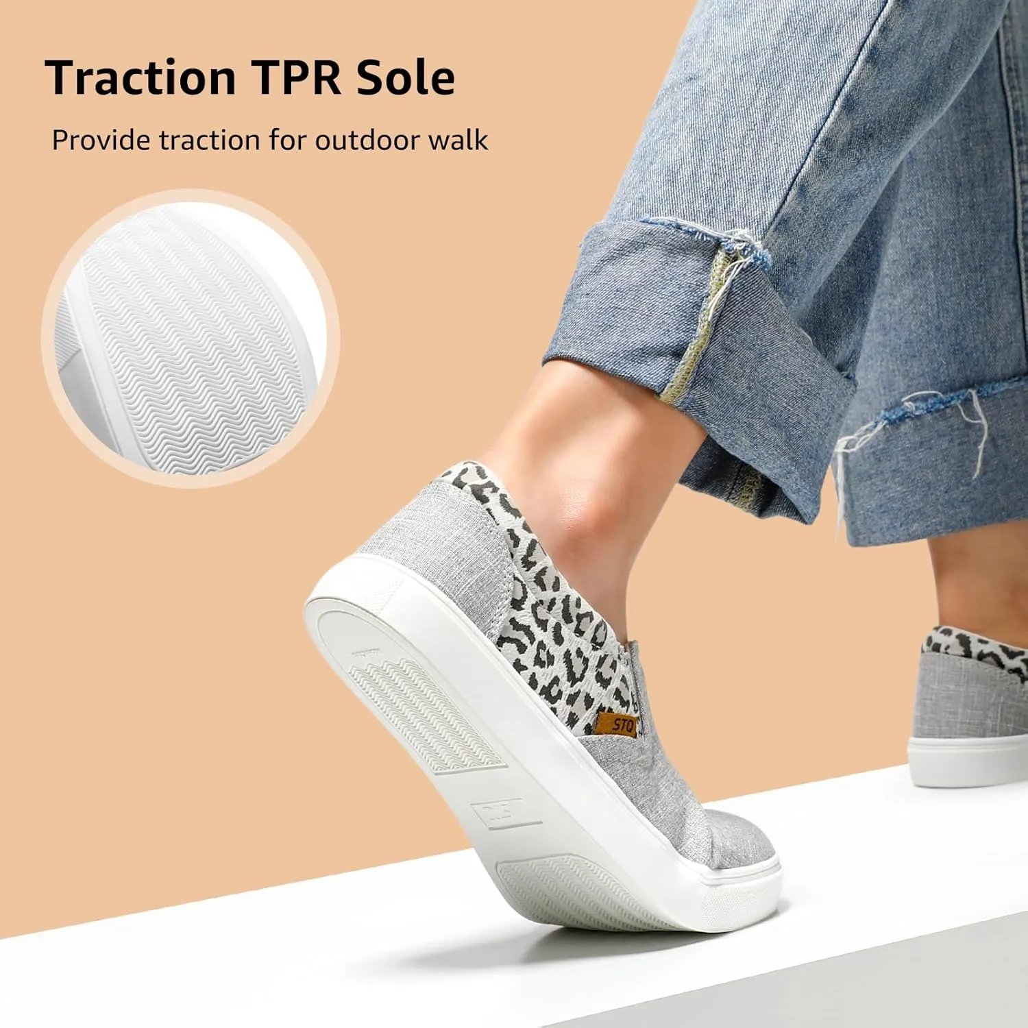 STQ Wide Toe Box Slip On Shoes for Women | Business Casual Shoes for Women Trendy Fashion Sneakers Lightweight Loafers Shoes