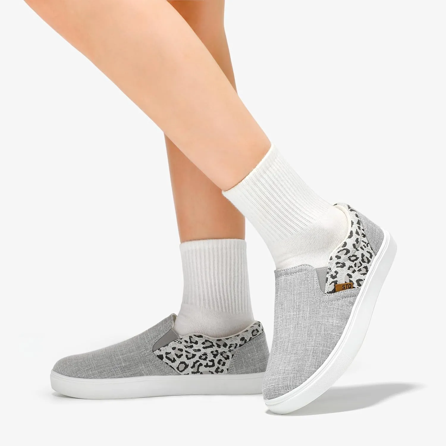 STQ Wide Toe Box Slip On Shoes for Women | Business Casual Shoes for Women Trendy Fashion Sneakers Lightweight Loafers Shoes
