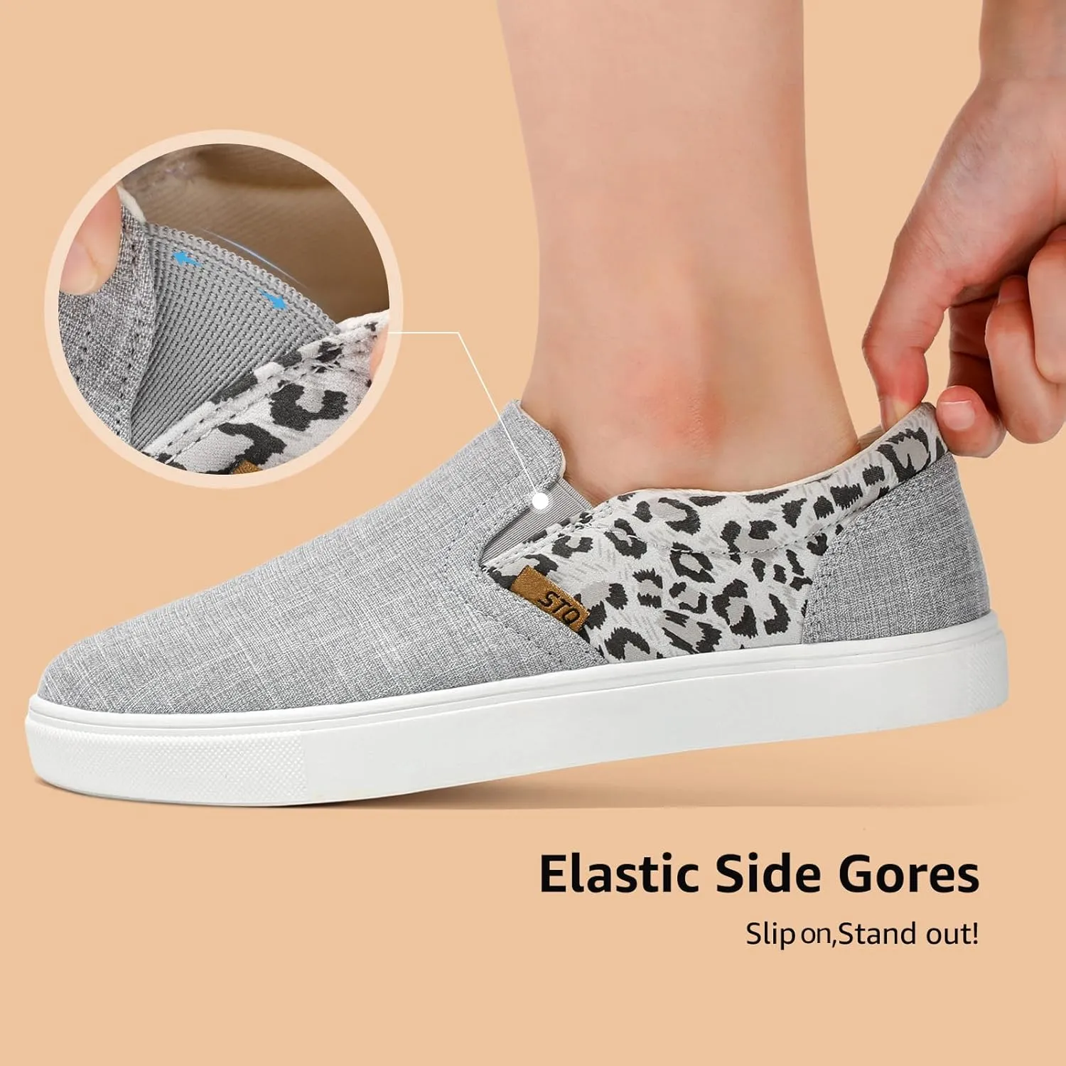 STQ Wide Toe Box Slip On Shoes for Women | Business Casual Shoes for Women Trendy Fashion Sneakers Lightweight Loafers Shoes
