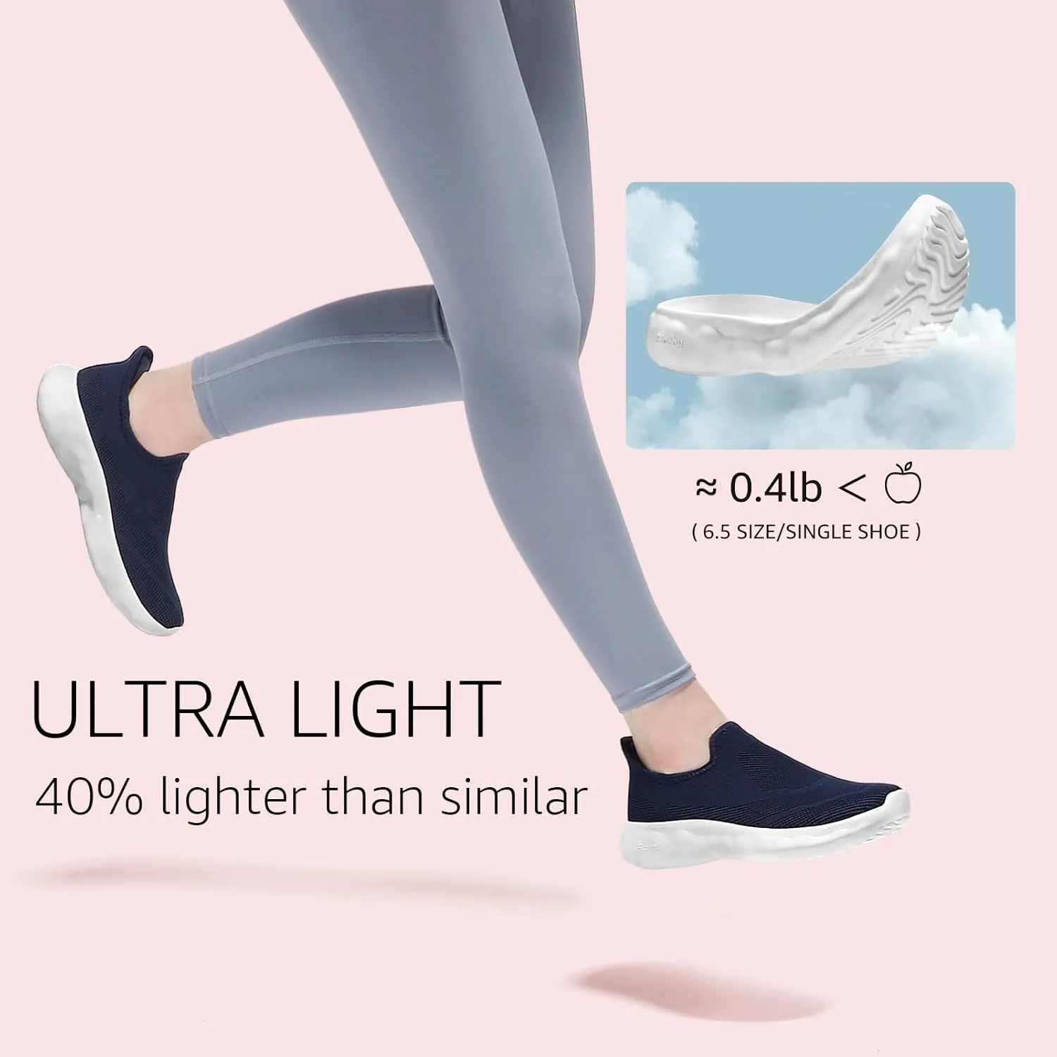 STQ Womens Slip on Sneakers Cloud-Like Sole Maternity Walking Shoes