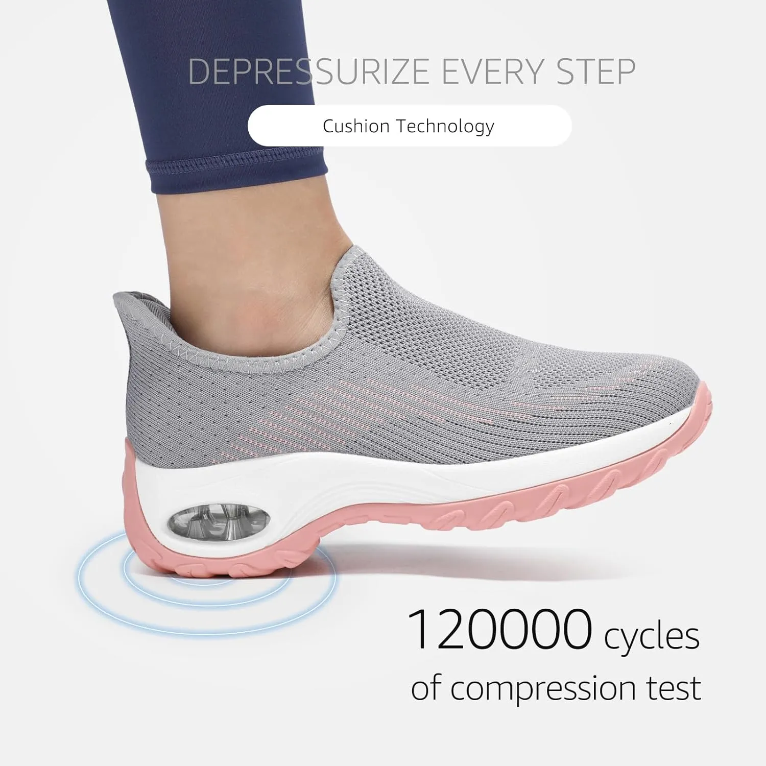 STQ Womens Slip on Walking Shoes Air Cushion Comfortable Supportive Orthopedic Nursing Sneakers for Plantar Fasciitis