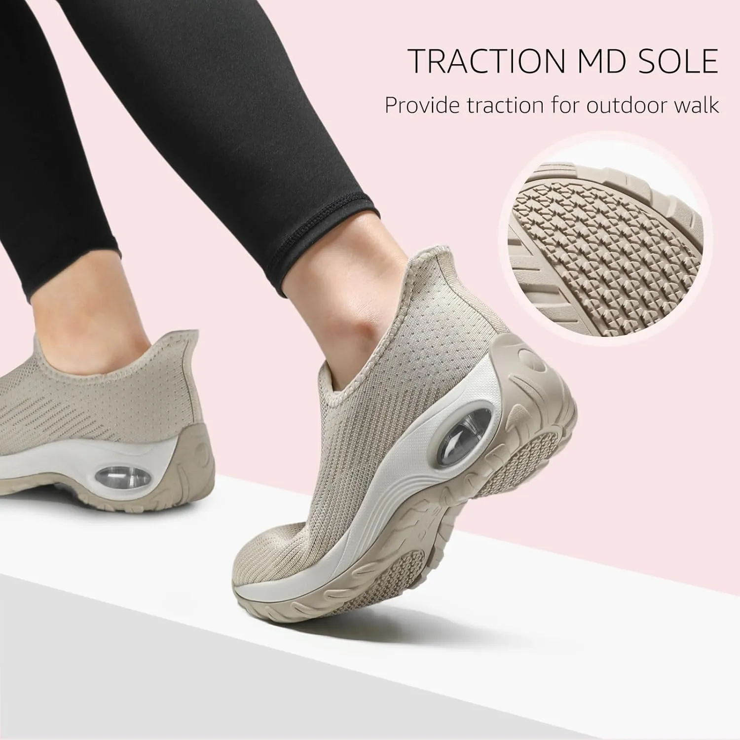 STQ Womens Slip on Walking Shoes Air Cushion Comfortable Supportive Orthopedic Nursing Sneakers for Plantar Fasciitis