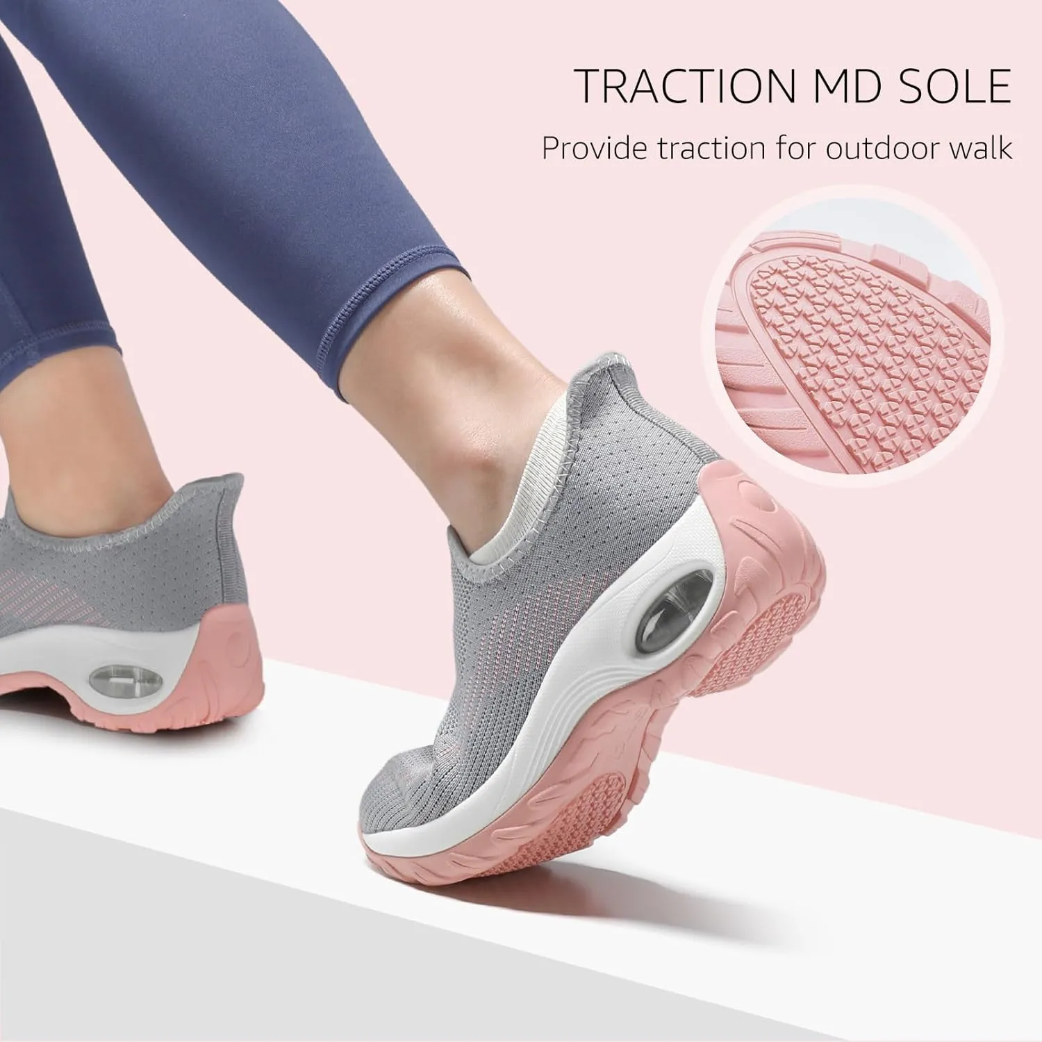 STQ Womens Slip on Walking Shoes Air Cushion Comfortable Supportive Orthopedic Nursing Sneakers for Plantar Fasciitis