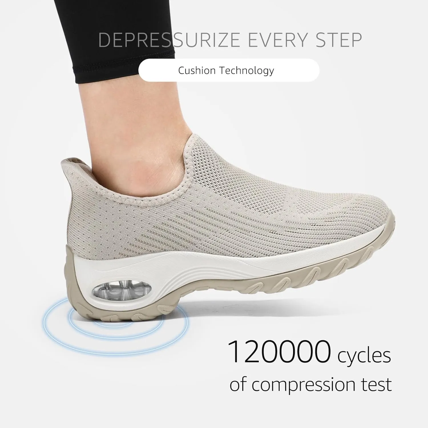 STQ Womens Slip on Walking Shoes Air Cushion Comfortable Supportive Orthopedic Nursing Sneakers for Plantar Fasciitis