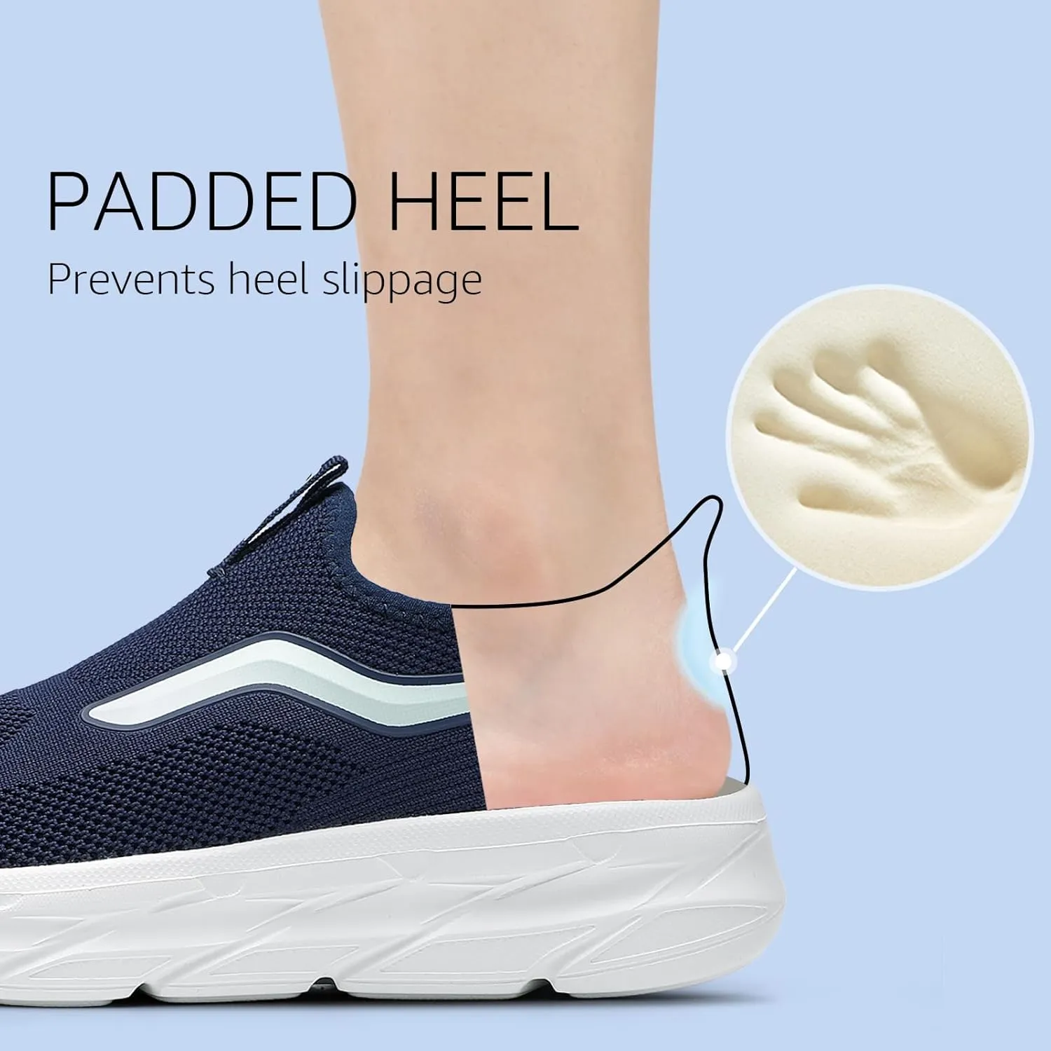 STQ Women's Slip on Walking Shoes Supportive Non Slip Work Lightweight Cushion Plantar Fasciitis Orthopedic Breathable Sneakers for All Day Standing