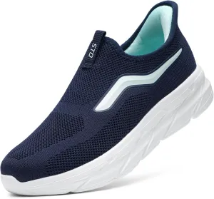 STQ Women's Slip on Walking Shoes Supportive Non Slip Work Lightweight Cushion Plantar Fasciitis Orthopedic Breathable Sneakers for All Day Standing