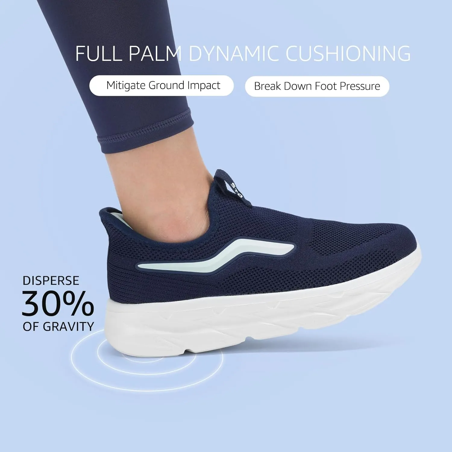 STQ Women's Slip on Walking Shoes Supportive Non Slip Work Lightweight Cushion Plantar Fasciitis Orthopedic Breathable Sneakers for All Day Standing