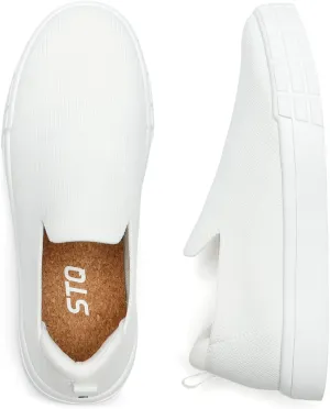 STQ Womens Wide Toe Box Barefoot Shoes Knit Casual Slip on Shoes for Summer