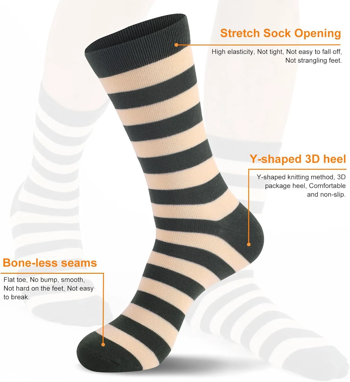 Striped Socks Tube Socks Retro Style Colorful Crew Funny Sock