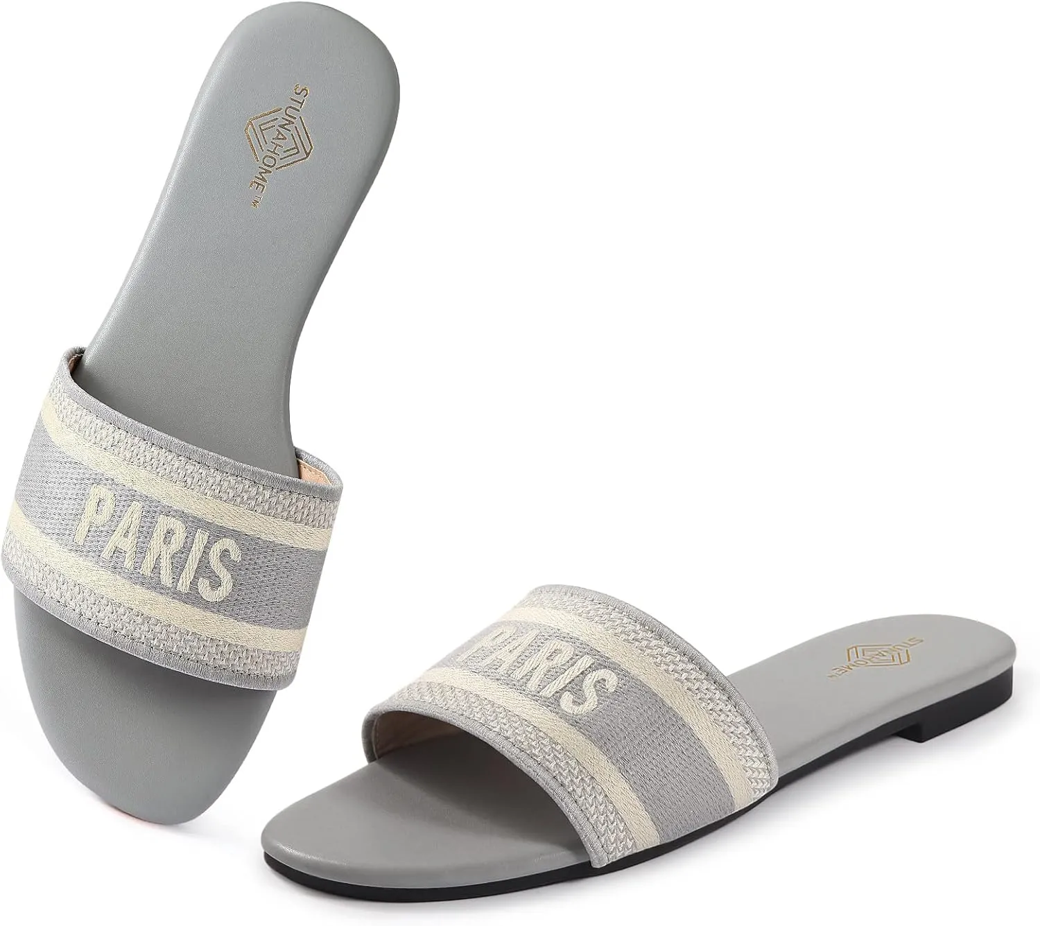 STUNAHOME Summer Flat Sandals for Women Fashion slide Sandals Womens