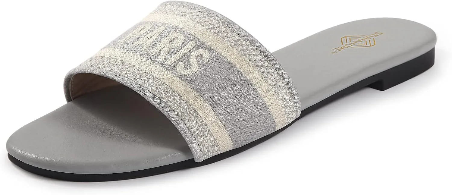 STUNAHOME Summer Flat Sandals for Women Fashion slide Sandals Womens