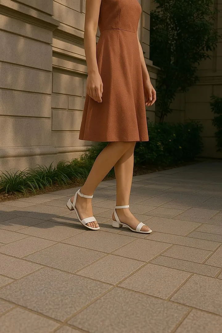 Sugar Women's Low Block Heel Dress Sandals – Ankle Strap Open Toe Comfortable Walking Heels for Casual, Party, or Work