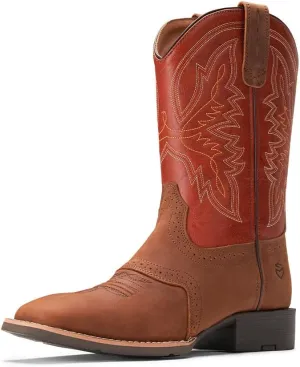 SUREWAY Cowboy Boots For Men - Mens Square Toe Western Boot,Oil/Slip Resistant,Durable Fashionable Classic Pull on 10 Inch Wellington Boots - Soft Toe Work Boots