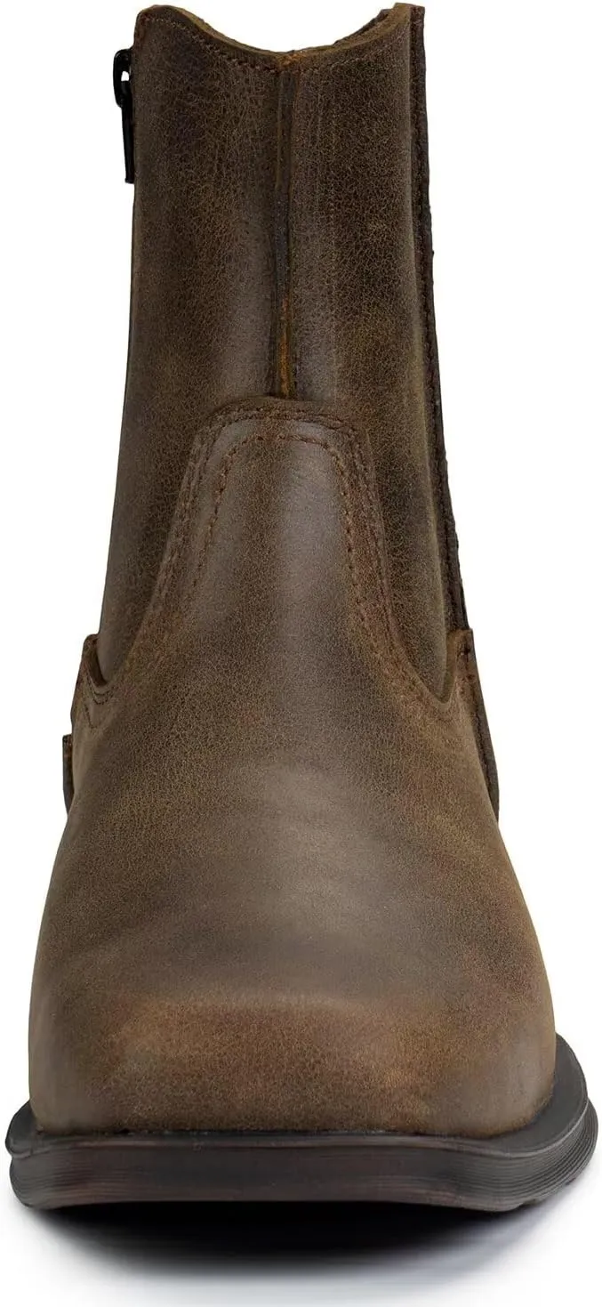 SUREWAY Mens Western Chelsea Cowboy Boots, Square Toe Casual/Work/Dress Boots, Ankle Length, Retro Stylish, Durable Comfortable, All-Weather