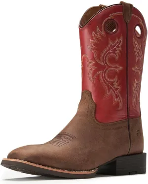 SUREWAY Western Boots For Men - Mens Square Toe Cowboy Boot,Oil/Slip Resistant,Durable Fashionable Classic Pull on 10 Inch Boots Mid Calf Wellington Boots