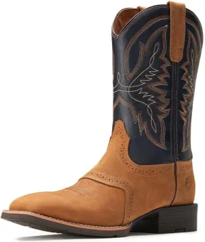 SUREWAY Western Boots For Men - Mens Square Toe Cowboy Boot,Oil/Slip Resistant,Durable Fashionable Classic Pull on 10 Inch Wellington Boots - Soft Toe Work Boots