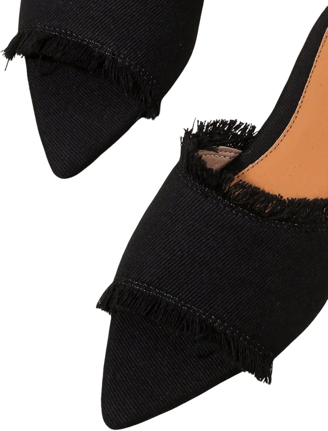 SweatyRocks Women's Mules for Women Raw Trim Open Toe Flats Dressy Work Shoes