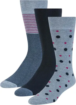 Ted Baker Men's 3 Pack Pattern Crew Dress Socks