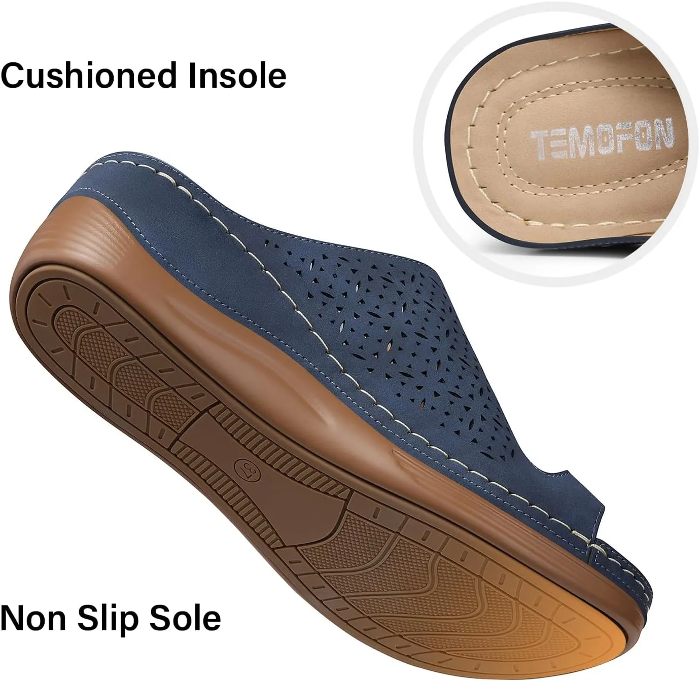 TEMOFON Flip Flops for Women Dressy: Comfortable Sandals for Women - Walking Summer Slip On Casual Bohemian Flower Thong Sandal