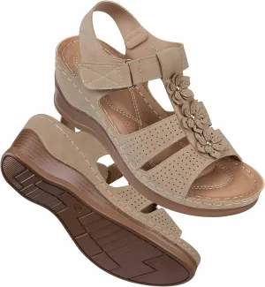 TEMOFON Womens Sandals Wedge Platform: Summer Ankle Strap Open Toe Wedge - Dressy Sandals Women - Comfortable Walking Low Sandal