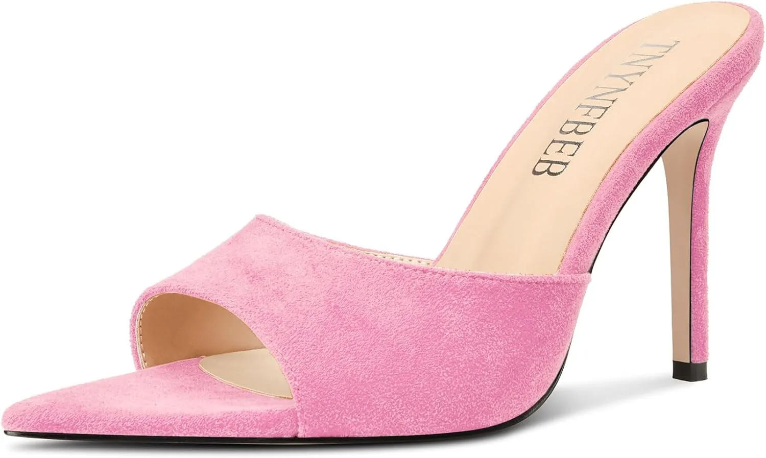 TNYNFBEB Womens Stiletto High Heel Pointed Open Toe Sandals Mules Shoes Slingback Slip-on Prom Party Dress Summer 3.9 Inches Heels