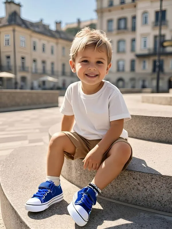 Toddler Boys Girls Slip On Canvas Sneakers Cartoon Dinasour Printed Little Kid Unisex Adjustable Strap Walking Shoes Lazy Shoes with Hook and Loops