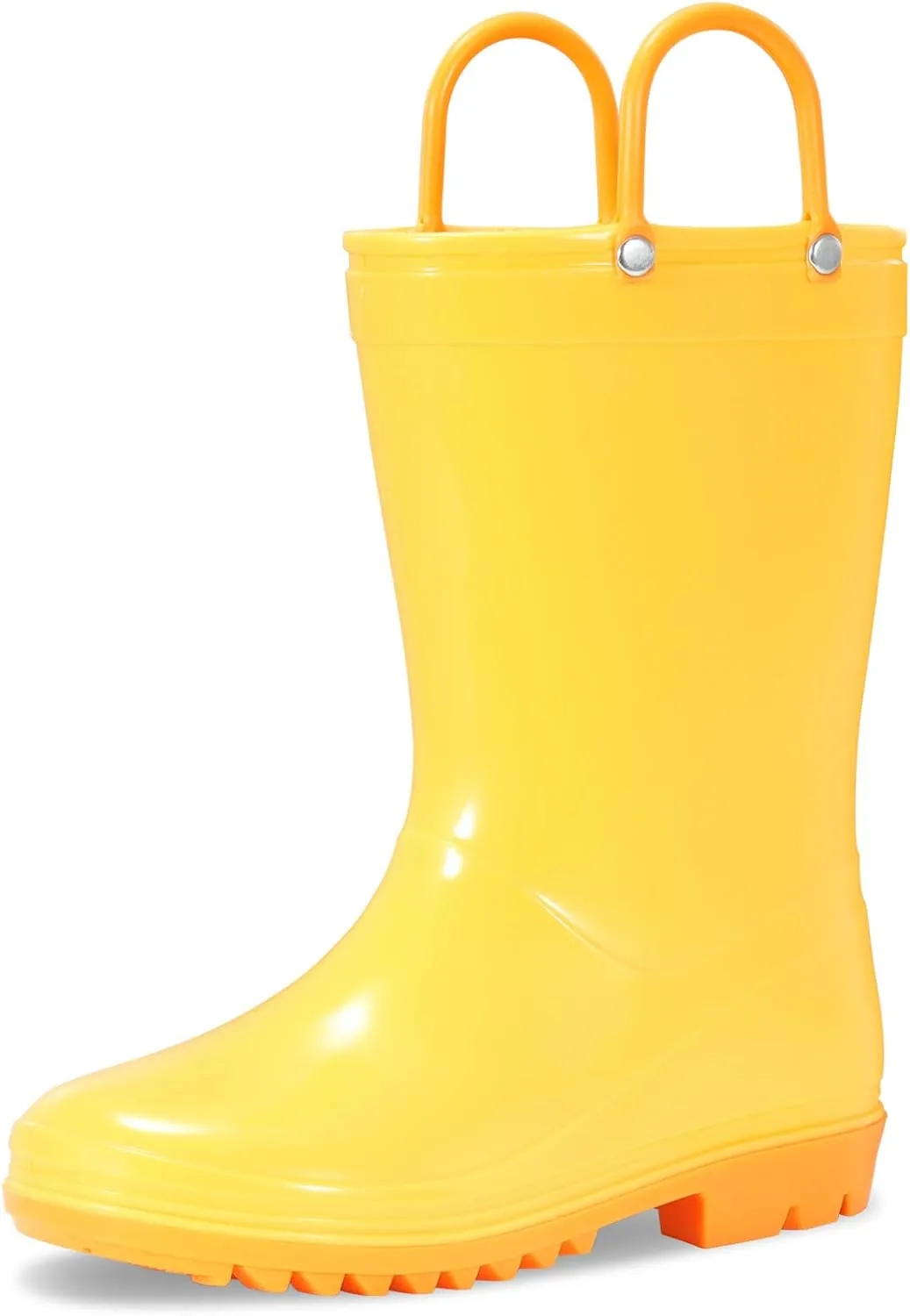 Toddler Rain Boots,Waterproof Kids Rain Boots with Easy-on Handles for Boys and Girls