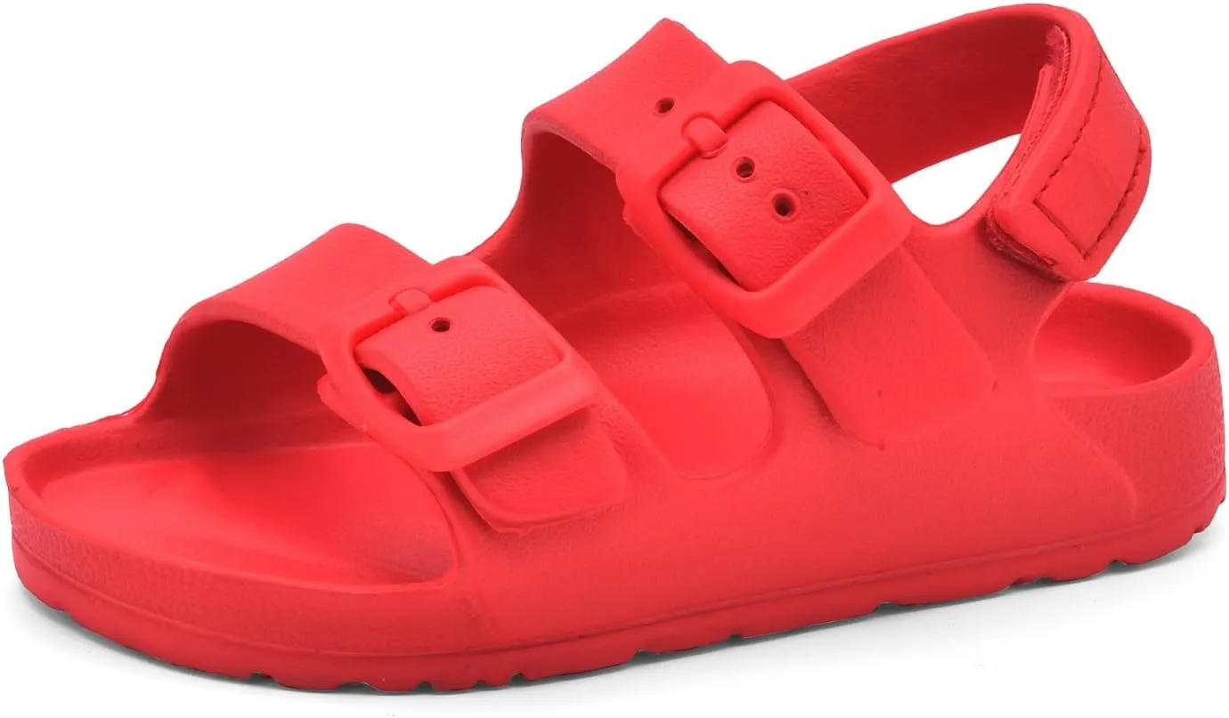 Toddler Unisex Adjustable Buckle Sandals – Comfortable Open Toe Beach & Pool Shoes for Boys & Girls with Back Strap