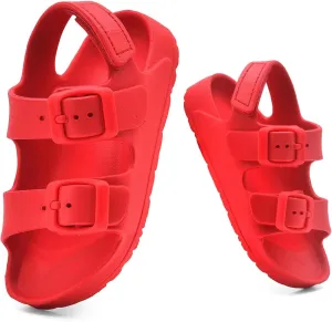 Toddler Unisex Adjustable Buckle Sandals – Comfortable Open Toe Beach & Pool Shoes for Boys & Girls with Back Strap