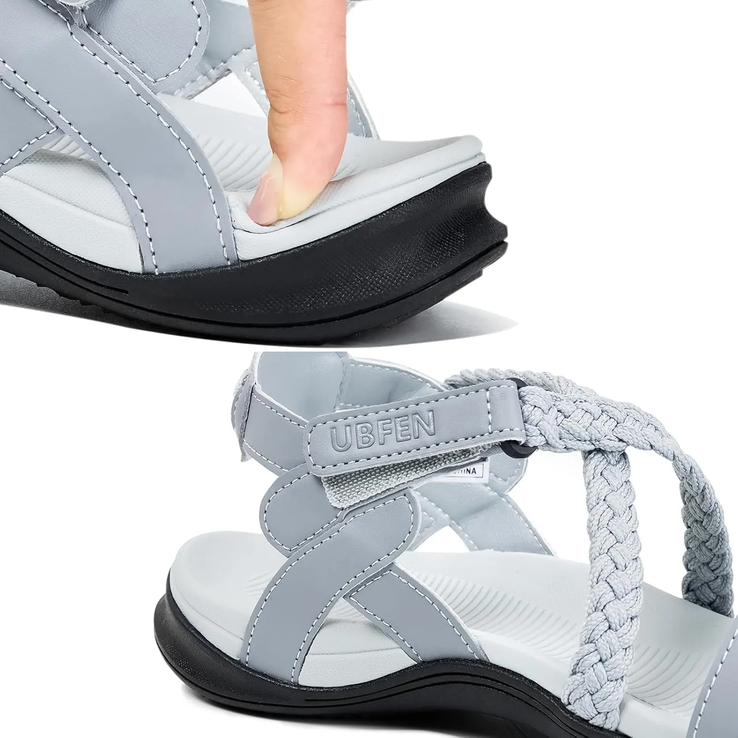 UBFEN Womens Hiking Sandal Sport Sandal Outdoor Comfortable with Adjustable Straps