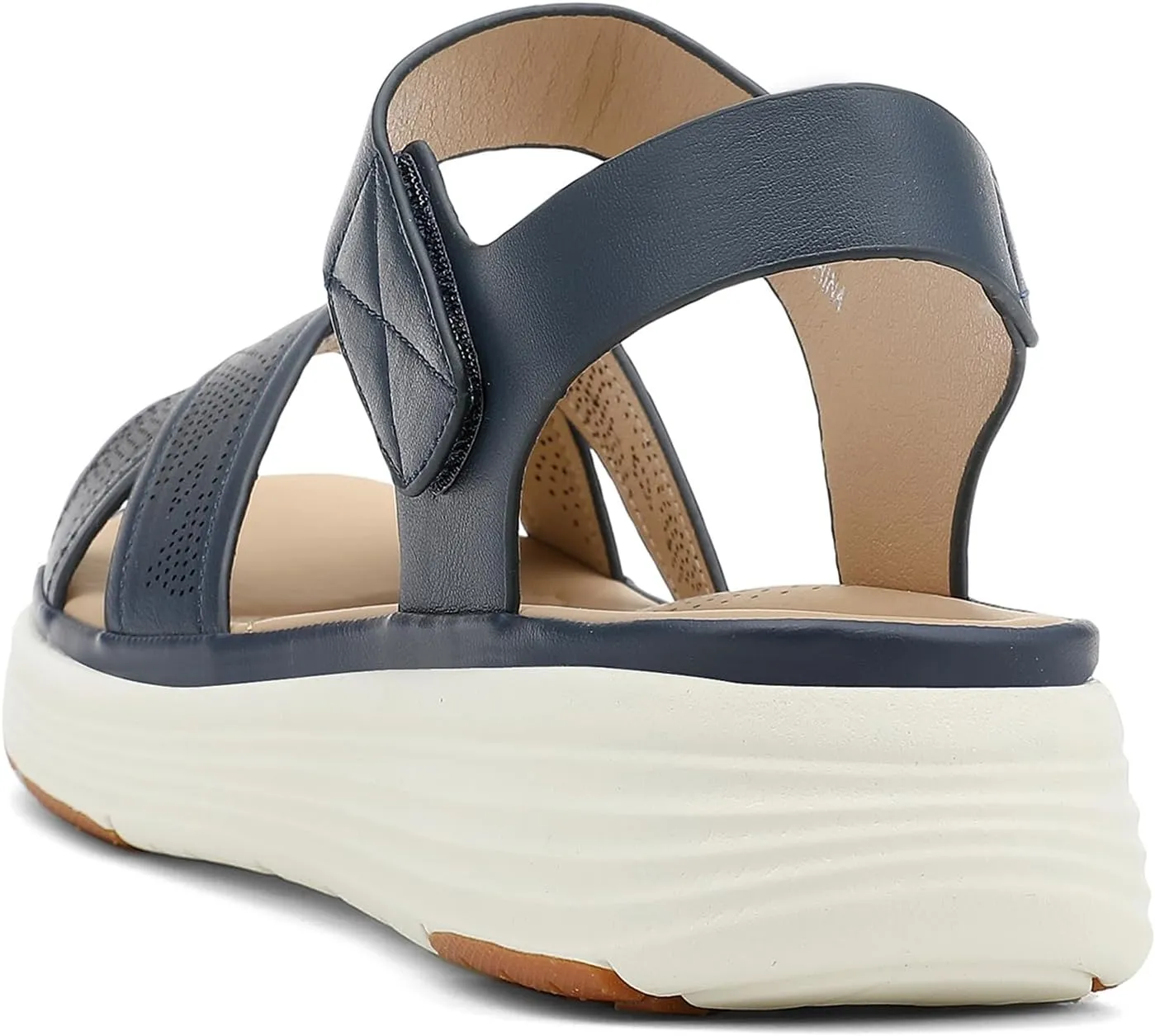 UBFEN Womens Platform Sandals Comfortable Lightweight Walking Ankle Strap Casual Low Wedge Sandals