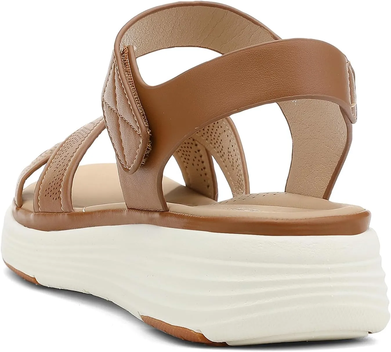 UBFEN Womens Platform Sandals Comfortable Lightweight Walking Ankle Strap Casual Low Wedge Sandals